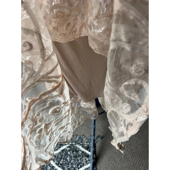 Sho Tadashi Rose Mist Embroidered Mesh Strapless Illusion Fit & Flare Dress - Picture 5 of 7